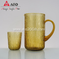 Solid glass pitcher with leaf patter Glass Tumbler